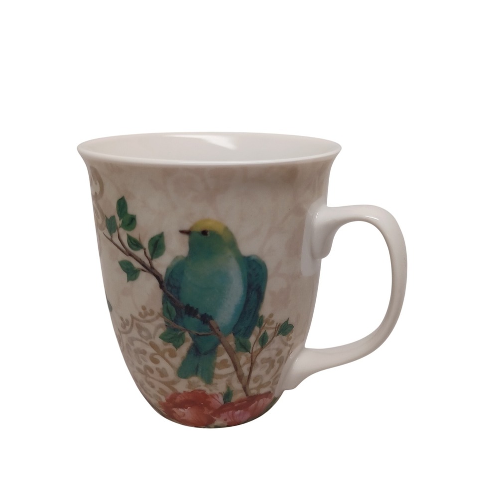 Burton + Burton Paul Brent Bird Floral Ceramic Coffee Mug Microwave Dishwasher